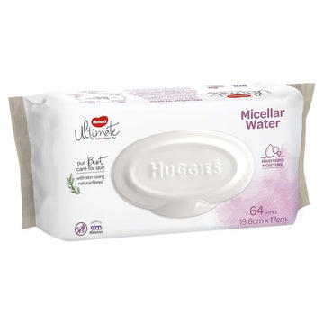 Huggies Ultimate Baby Wipes - Micellar Water - 64 Pack
